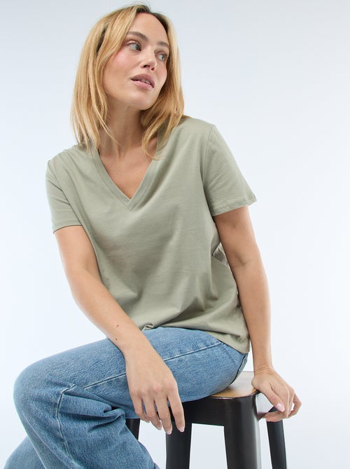 T-shirt à col V - Kiabi