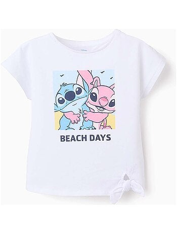 T-shirt à Coton avec Nœud à la Base Lilo et Stitch