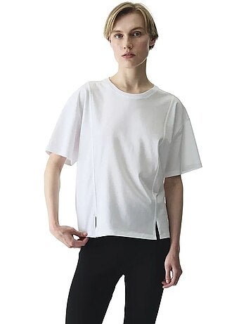 T-shirt à détail de couture et col rond penti