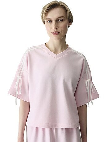 T-shirt à détail nœud penti