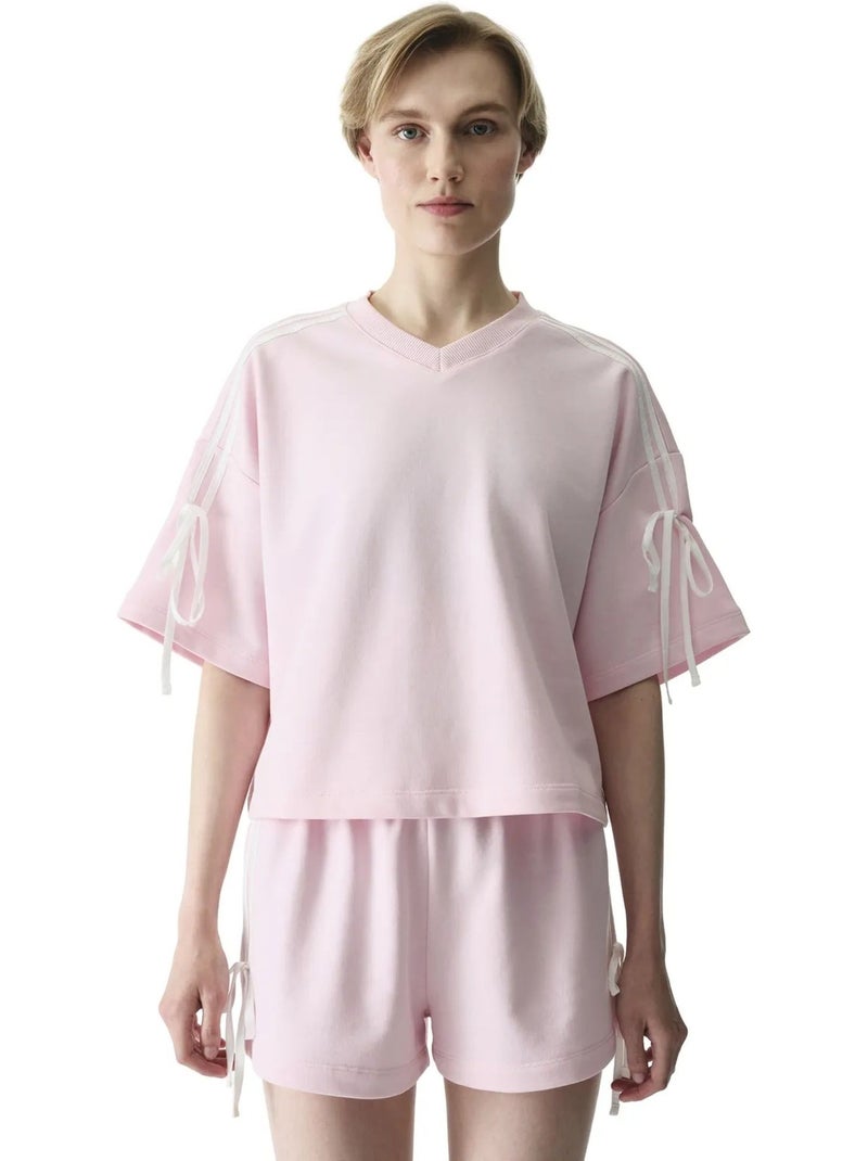 T-shirt à détail nœud penti Rose dragée - Kiabi