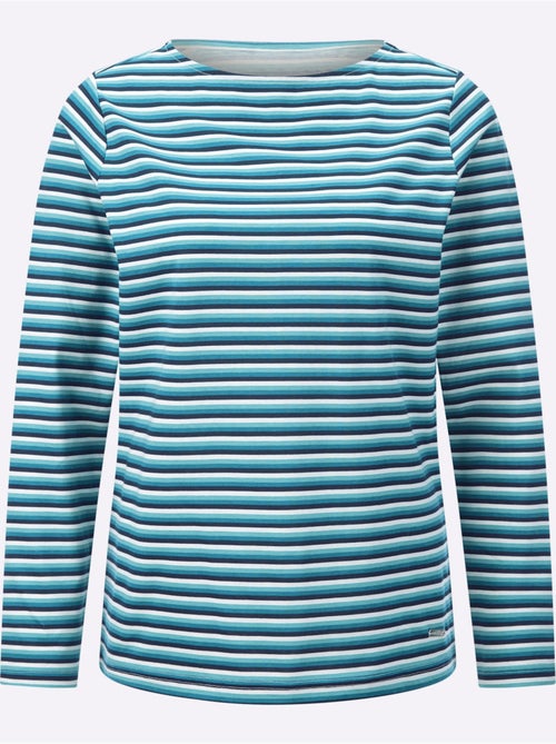 T-shirt à encolure en u à manches longues avec rayures sportives - taille standard - witt - Kiabi T-shirt à encolure en u à manches longues avec rayures sportives - taille standard - witt - Kiabi