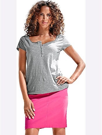 T-shirt à Encolure Ronde - Taille Standard - Helline