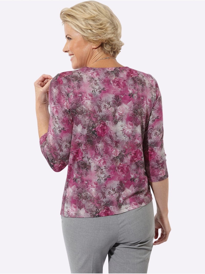 T-shirt à encolure ronde - taille standard - witt Gris Mauve Gris - Kiabi