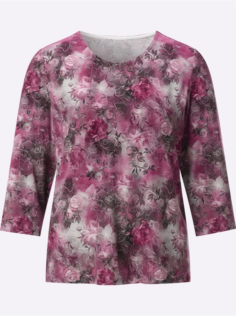 T-shirt à encolure ronde - taille standard - witt Gris Mauve Gris - Kiabi