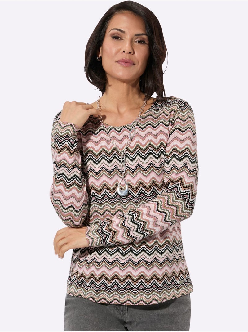 T-shirt à encolure ronde - taille standard - witt Rose/Vert - Kiabi