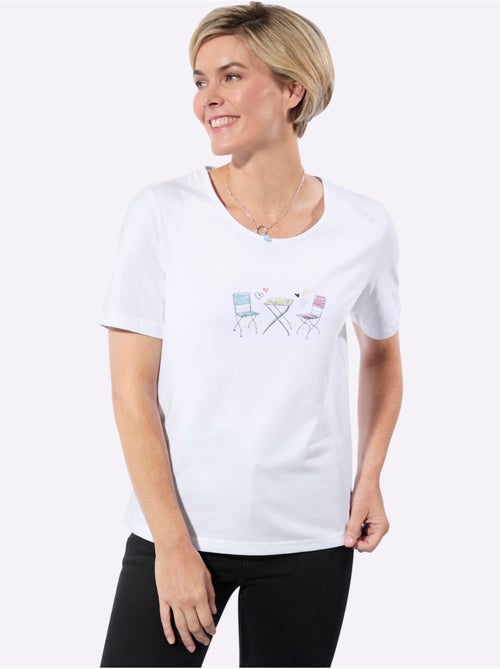 T-shirt à Encolure Ronde 100% Coton - Taille Standard - Witt - Kiabi