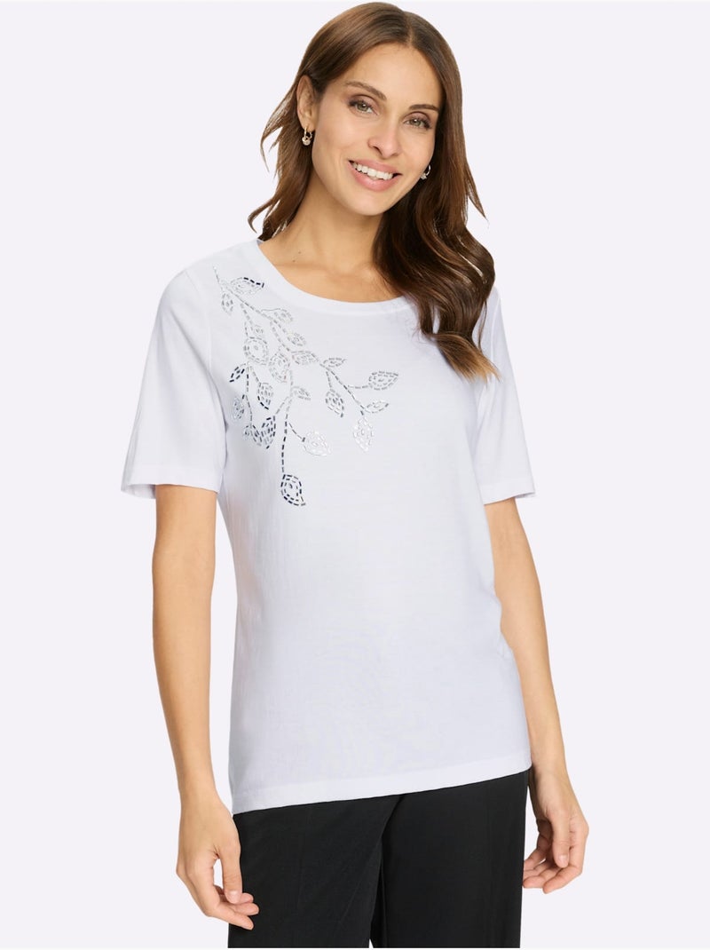 T-shirt à Encolure Ronde 50% Coton - Taille Standard - Witt Blanc - Kiabi