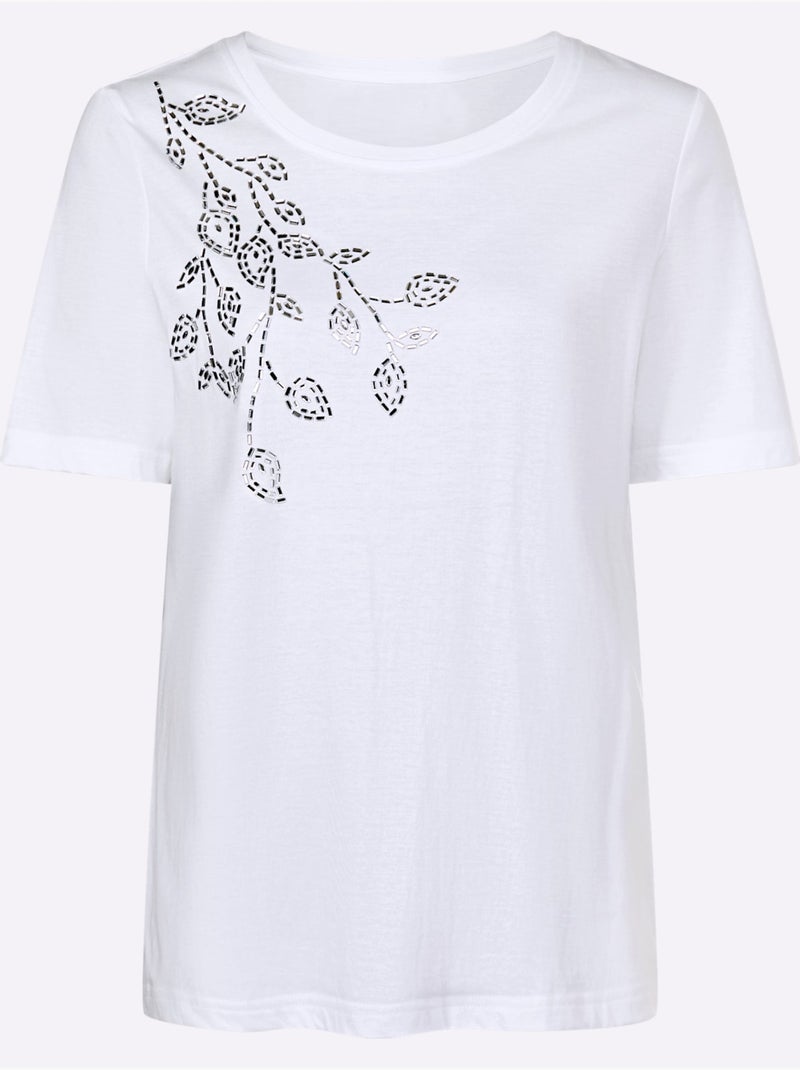 T-shirt à Encolure Ronde 50% Coton - Taille Standard - Witt Blanc - Kiabi