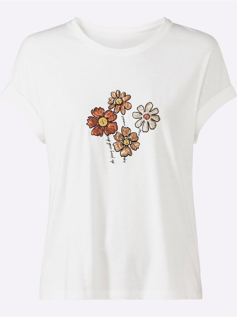 T-shirt à Encolure Ronde 50% Coton Et 50% Modal - Taille Standard - Witt Ecru - Kiabi