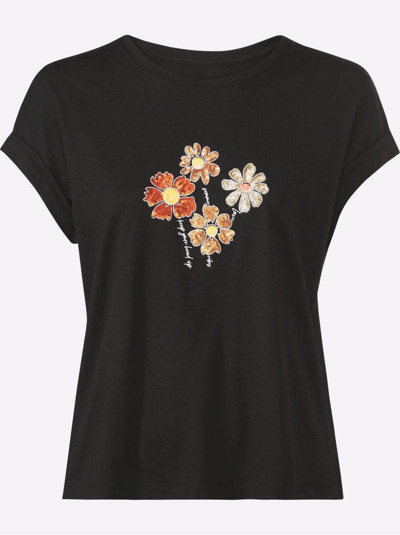 T-shirt à Encolure Ronde 50% Coton Et 50% Modal - Taille Standard - Witt Noir - Kiabi
