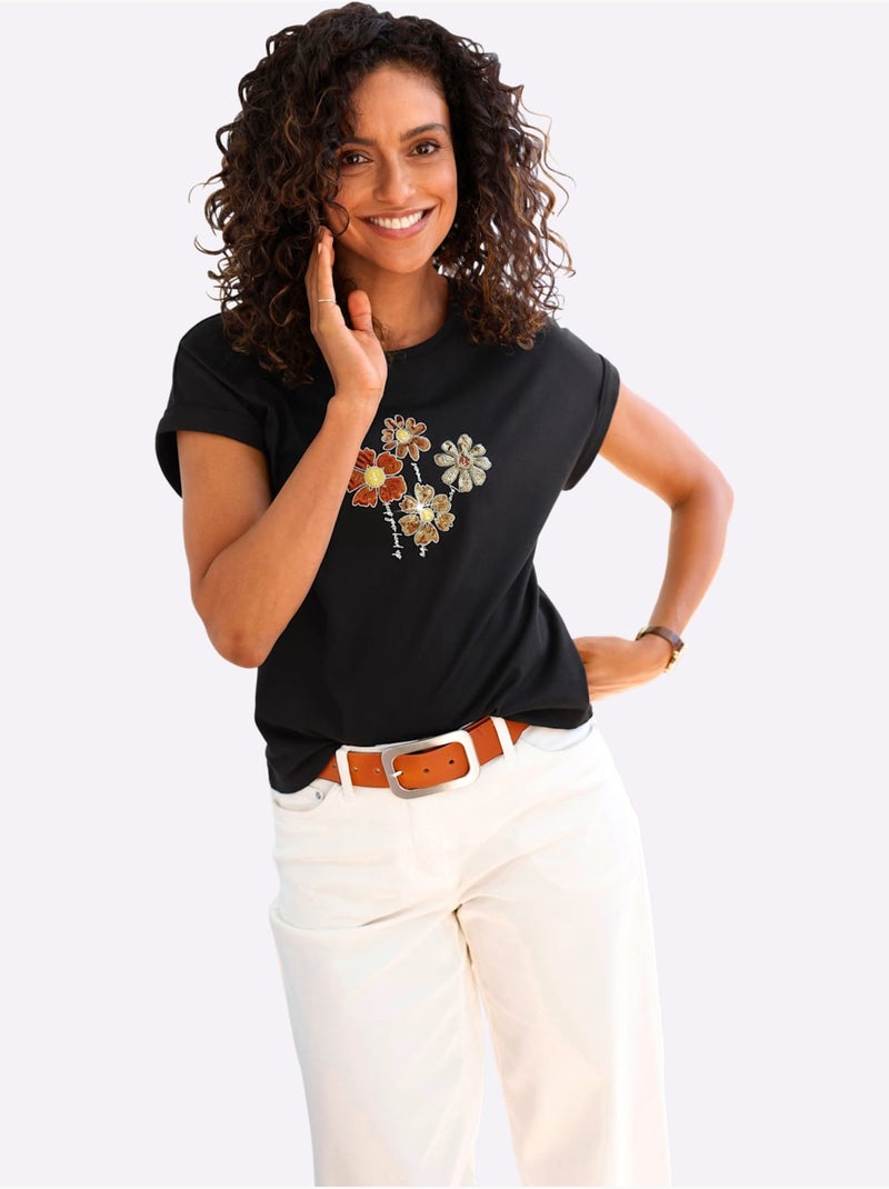 T-shirt à Encolure Ronde 50% Coton Et 50% Modal - Taille Standard - Witt Noir - Kiabi