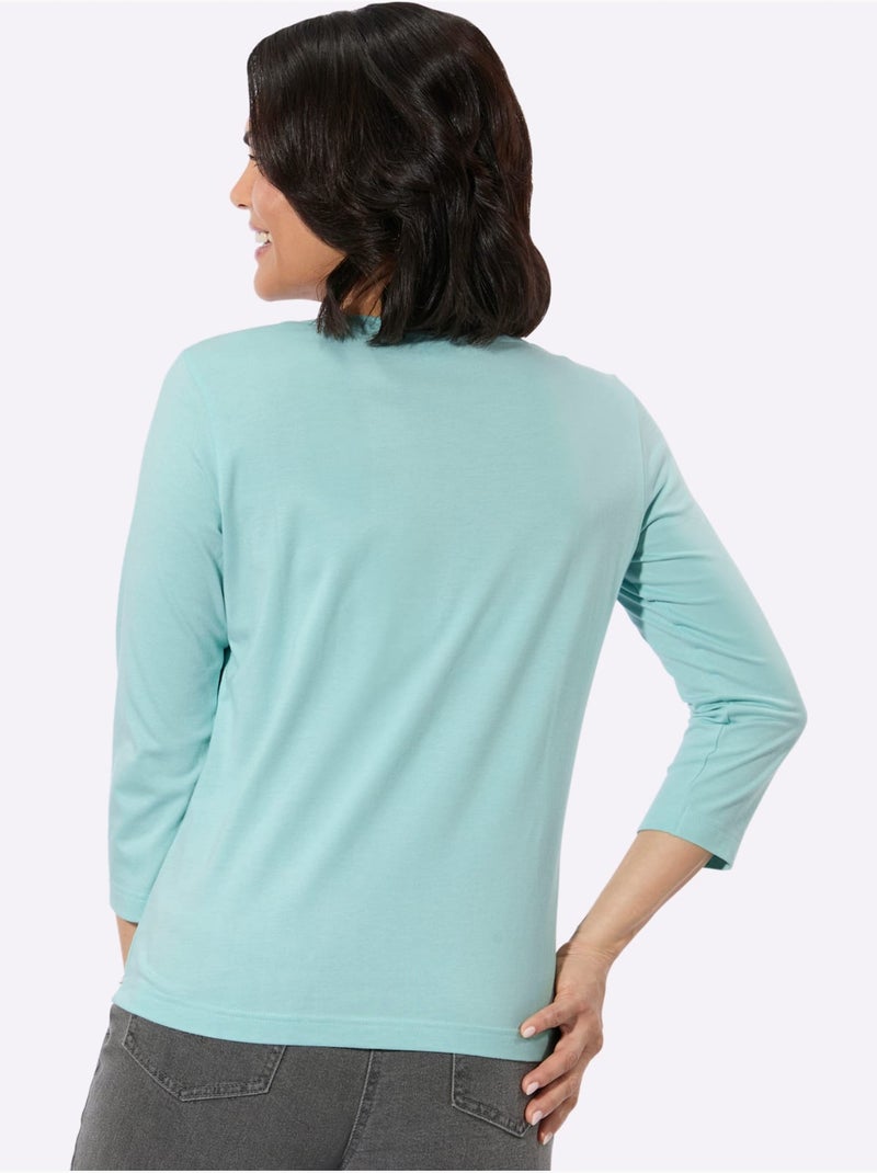 T-shirt à Encolure Ronde 50% Modal - Taille Standard - Witt Menthe - Kiabi