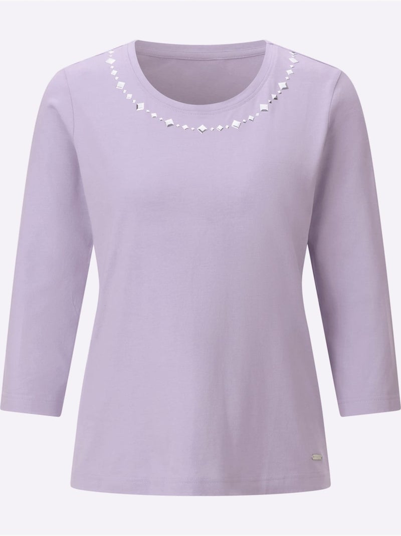 T-shirt à Encolure Ronde 50% Modal - Taille Standard - Witt Parme - Kiabi