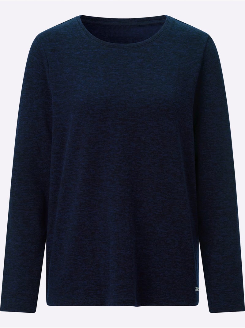 T-shirt à encolure ronde 50% viscose - taille standard - witt Bleu marine - Kiabi