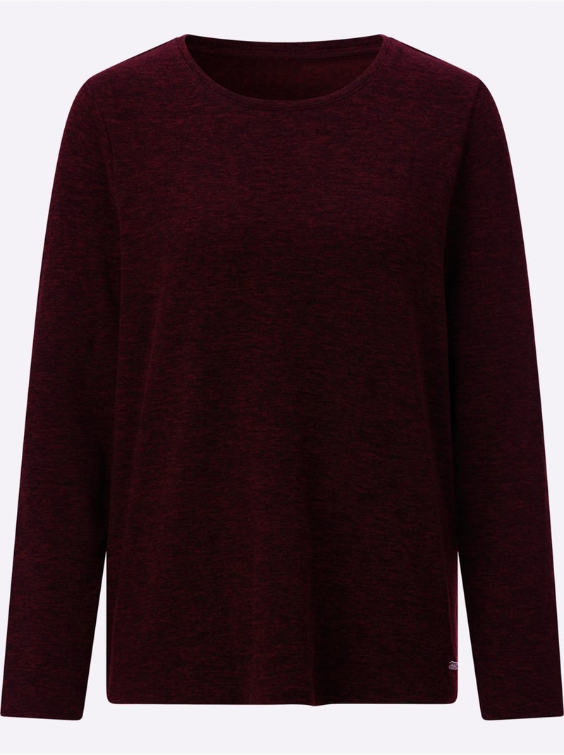 T-shirt à encolure ronde 50% viscose - taille standard - witt Bordeaux - Kiabi