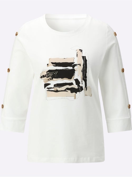 T-shirt à Encolure Ronde 95% Coton - Taille Standard - Helline - Kiabi