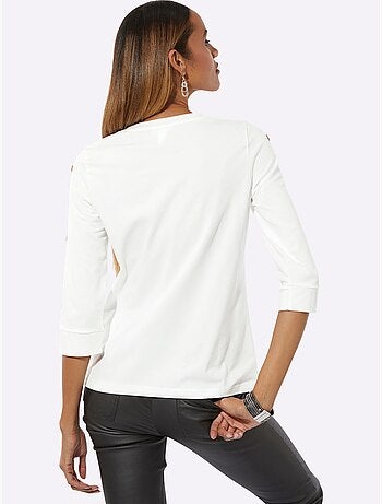 T-shirt à Encolure Ronde 95% Coton - Taille Standard - Helline