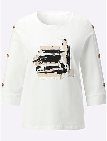 T-shirt à Encolure Ronde 95% Coton - Taille Standard - Helline