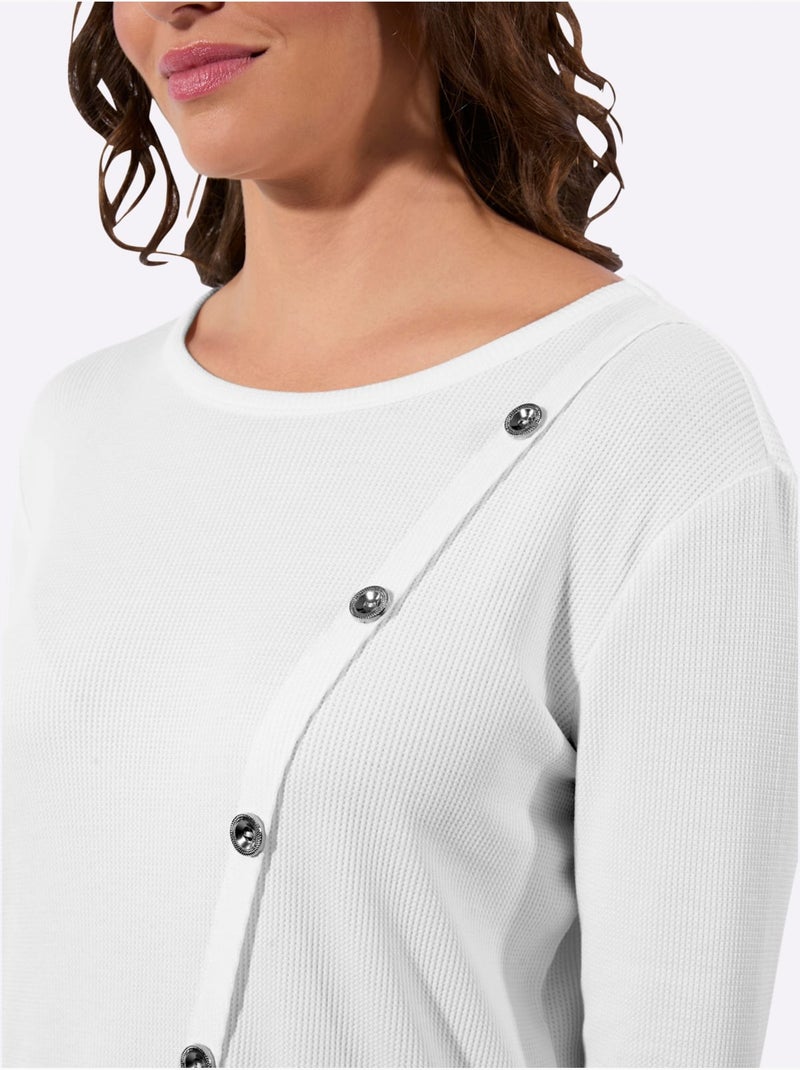 T-shirt à Encolure Ronde 95% Viscose (ecovero) - Taille Standard - Witt Ecru - Kiabi