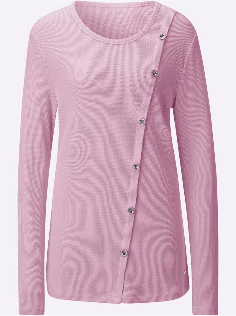 T-shirt à Encolure Ronde 95% Viscose (ecovero) - Taille Standard - Witt Rose - Kiabi