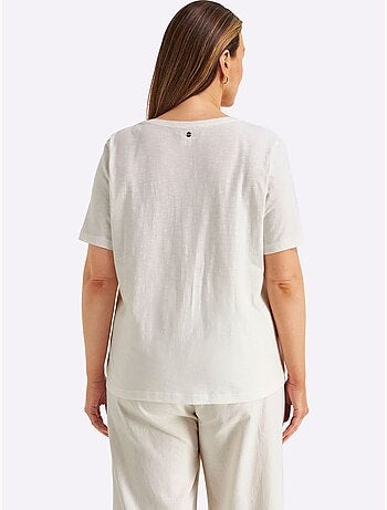 T-shirt à Encolure Ronde à Encolure Ronde - Taille Standard - Sheego