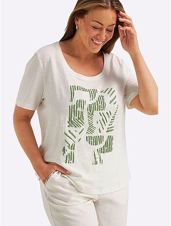 T-shirt à Encolure Ronde à Encolure Ronde - Taille Standard - Sheego