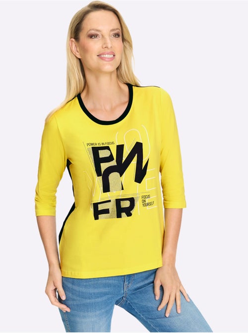 T-shirt à Encolure Ronde Accents Brillants - Taille Standard - helline - Kiabi