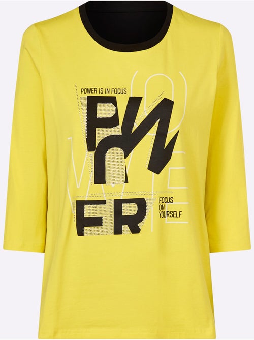 T-shirt à Encolure Ronde Accents Brillants - Taille Standard - helline - Kiabi