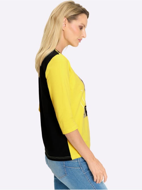 T-shirt à Encolure Ronde Accents Brillants - Taille Standard - helline - Kiabi