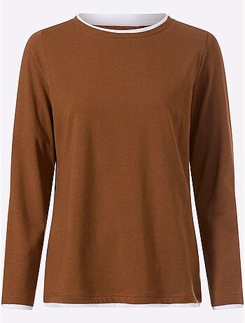 T-shirt à encolure ronde aspect 2 en 1 - taille standard - helline