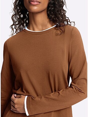 T-shirt à encolure ronde aspect 2 en 1 - taille standard - helline