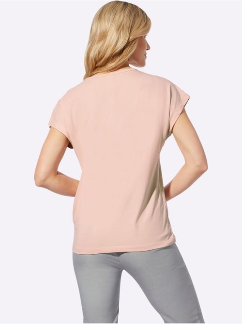 T-shirt à encolure ronde avec imprimé floral et mancherons - Taille standard - Moda Vilona - Kiabi T-shirt à encolure ronde avec imprimé floral et mancherons - Taille standard - Moda Vilona - Kiabi