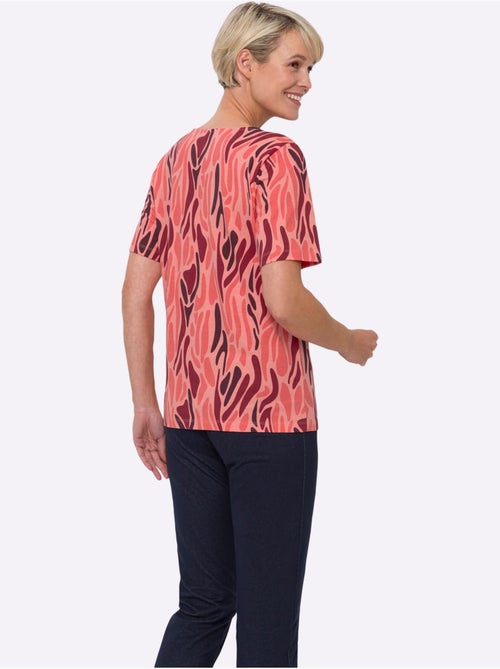 T-shirt à encolure ronde avec imprimé graphique et manches courtes - Taille standard - Moda Vilona - Kiabi