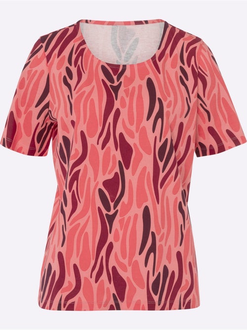 T-shirt à encolure ronde avec imprimé graphique et manches courtes - Taille standard - Moda Vilona - Kiabi