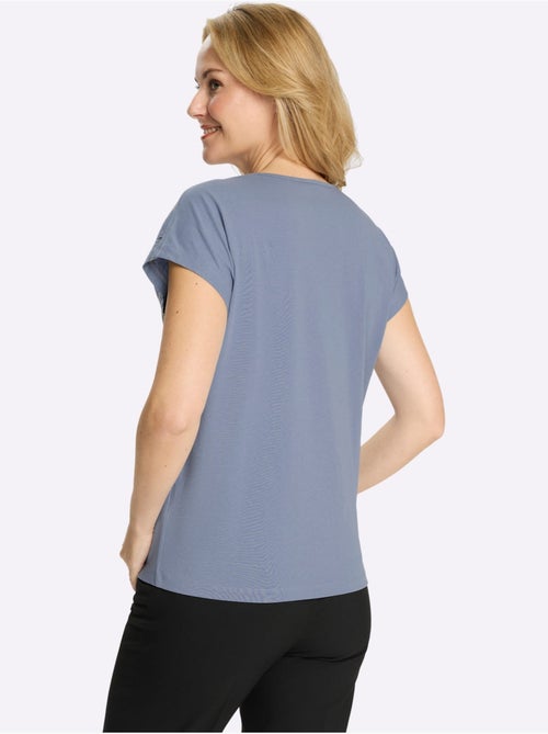 T-shirt à encolure ronde avec mancherons et imprimé feuilles - Taille standard - Moda Vilona - Kiabi T-shirt à encolure ronde avec mancherons et imprimé feuilles - Taille standard - Moda Vilona - Kiabi