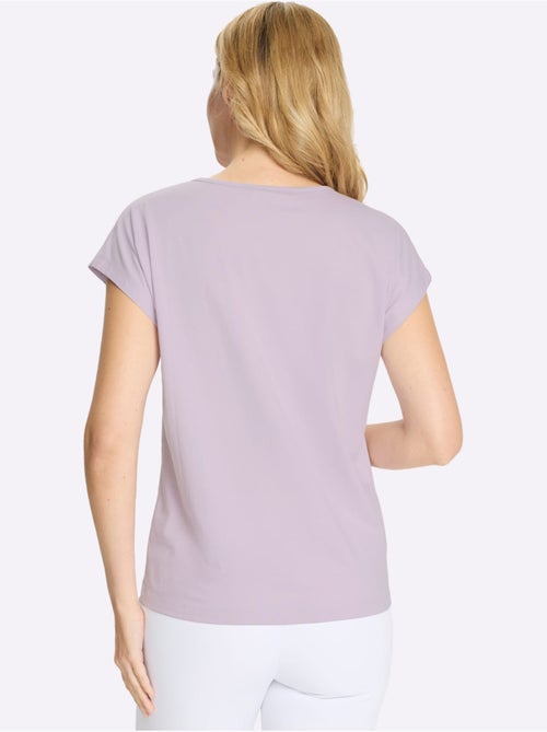 T-shirt à encolure ronde avec mancherons et imprimé feuilles - Taille standard - Moda Vilona - Kiabi T-shirt à encolure ronde avec mancherons et imprimé feuilles - Taille standard - Moda Vilona - Kiabi