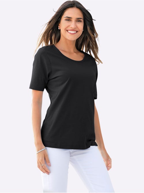 T-shirt à encolure ronde avec manches courtes en matière confortable - Taille standard - Moda Vilona - Kiabi T-shirt à encolure ronde avec manches courtes en matière confortable - Taille standard - Moda Vilona - Kiabi