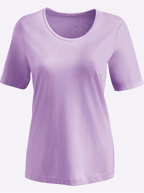 T-shirt à encolure ronde avec manches courtes et uni - Taille standard - Moda Vilona - Kiabi
