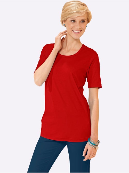 T-shirt à encolure ronde avec manches courtes uni - Taille standard - Moda Vilona - Kiabi