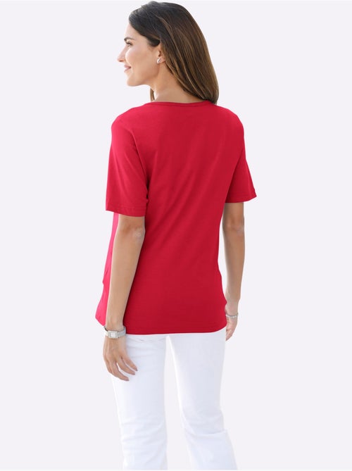 T-shirt à encolure ronde avec manches courtes uni - Taille standard - Moda Vilona - Kiabi