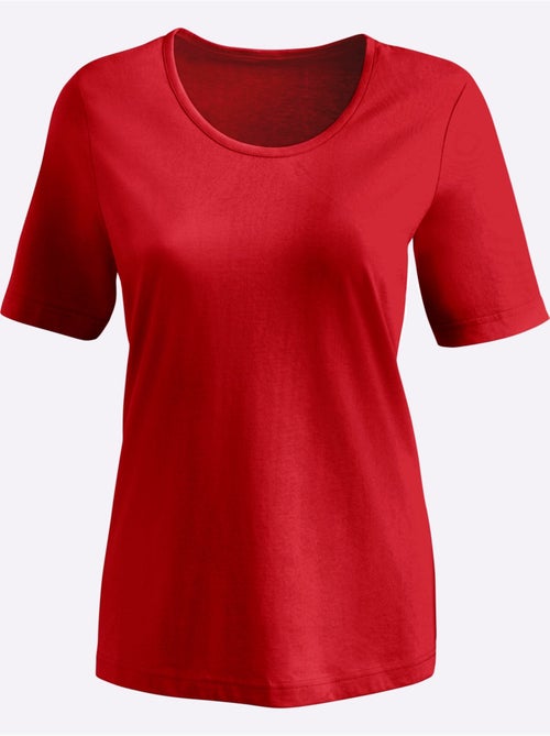 T-shirt à encolure ronde avec manches courtes uni - Taille standard - Moda Vilona - Kiabi