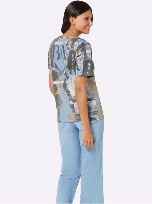 T-shirt à encolure ronde avec motif graphique et manches courtes - Taille standard - Moda Vilona - Kiabi T-shirt à encolure ronde avec motif graphique et manches courtes - Taille standard - Moda Vilona - Kiabi