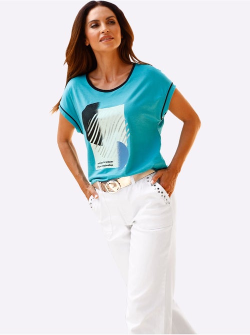 T shirt à encolure ronde avec motif imprimé et manches courtes - Taille standard - Witt - Kiabi T shirt à encolure ronde avec motif imprimé et manches courtes - Taille standard - Witt - Kiabi