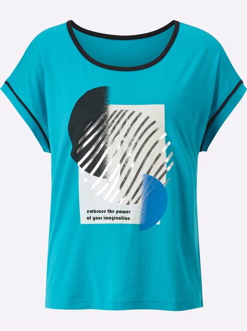 T shirt à encolure ronde avec motif imprimé et manches courtes - Taille standard - Witt - Kiabi T shirt à encolure ronde avec motif imprimé et manches courtes - Taille standard - Witt - Kiabi