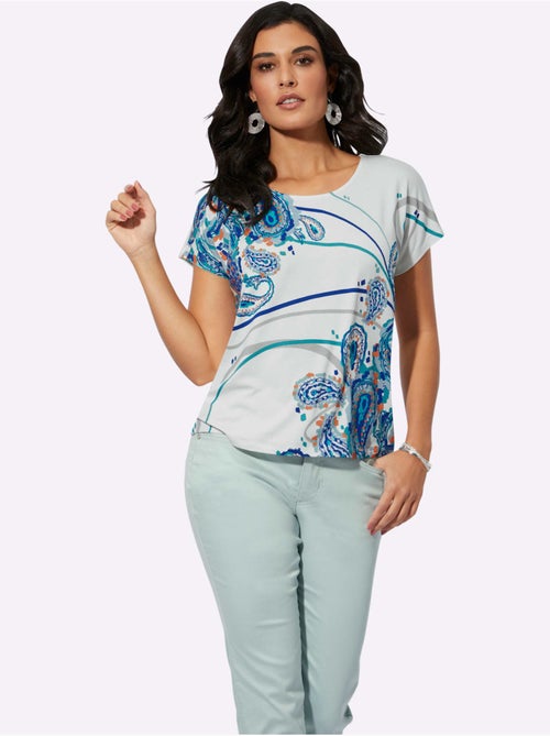 T-shirt à Encolure Ronde Avec Viscose (ecovero) - Taille Standard - helline - Kiabi