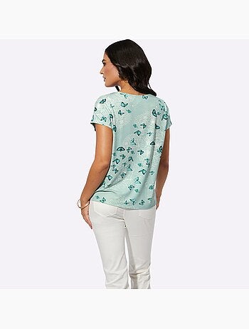 T-shirt à Encolure Ronde Avec Viscose (ecovero) - Taille Standard - helline