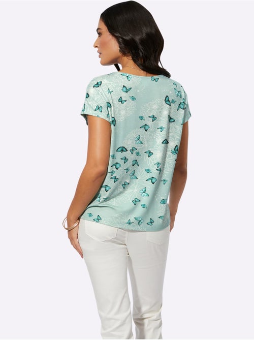 T-shirt à Encolure Ronde Avec Viscose (ecovero) - Taille Standard - helline - Kiabi