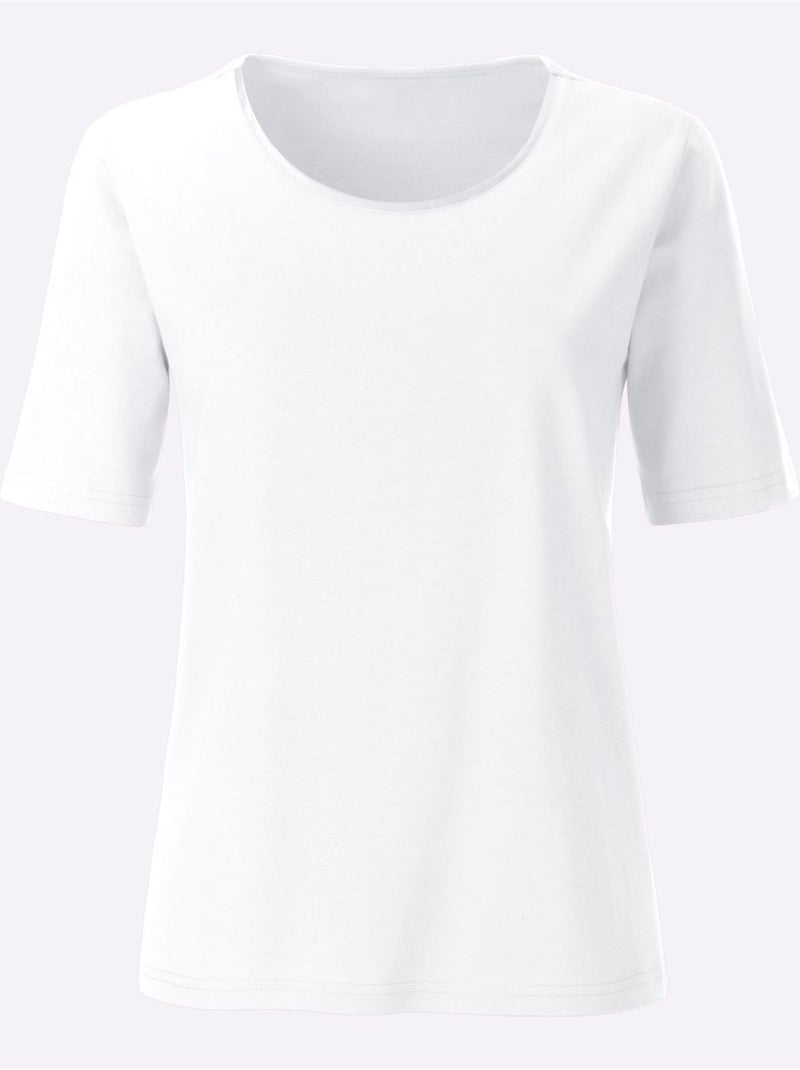 T-shirt à Encolure Ronde Confortable à Porter - Taille Standard - Witt Blanc - Kiabi