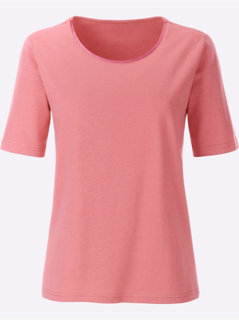 T-shirt à Encolure Ronde Confortable à Porter - Taille Standard - Witt Corail - Kiabi